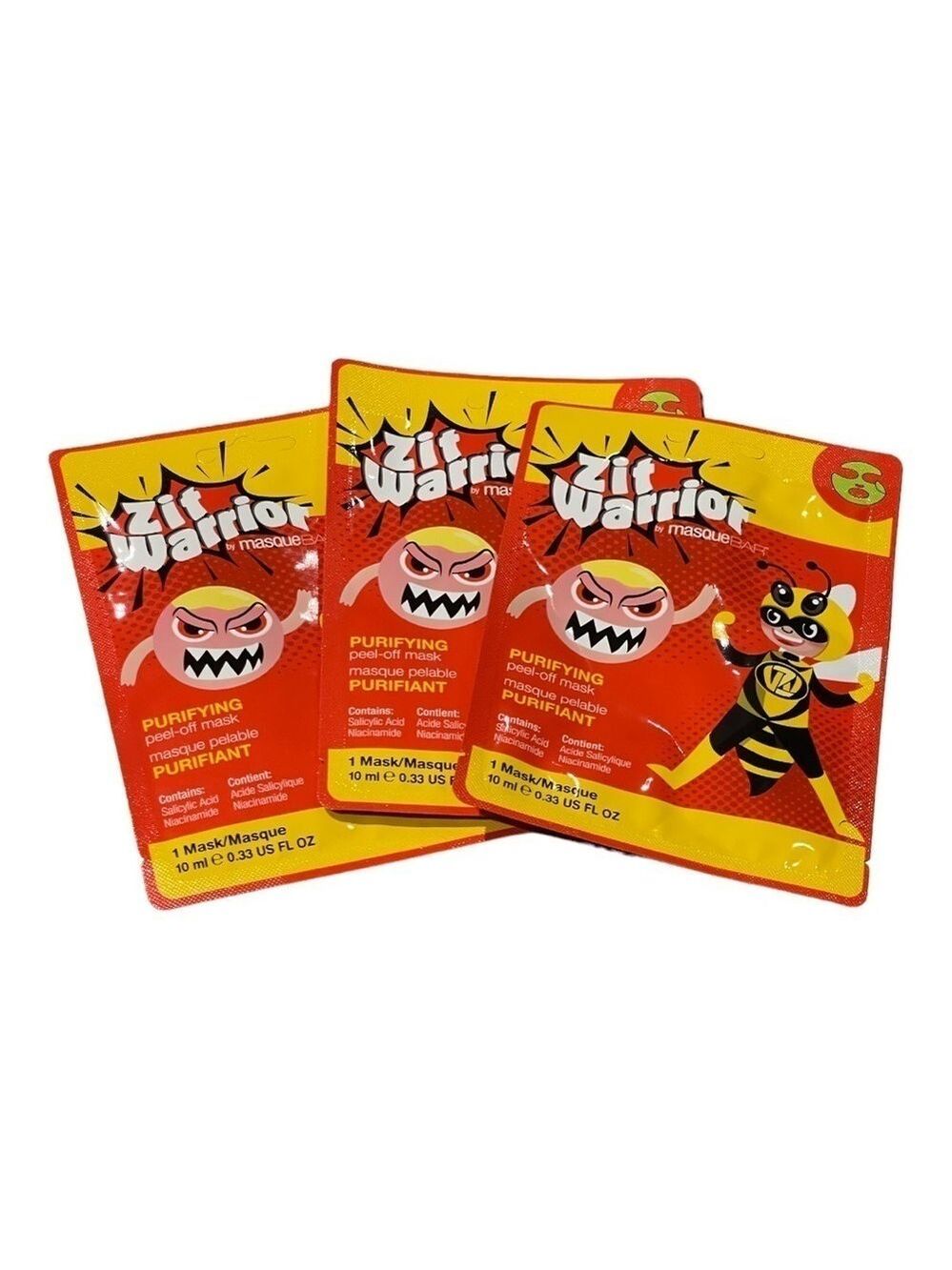 Masque Bar Zit Warrior Purifying Peel Off Mask . Set of 3